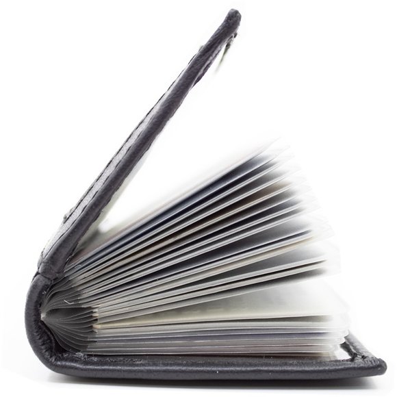 Men Pure Slim Genuine Leather Credit Card Holder, Black - Picture 10 of 15